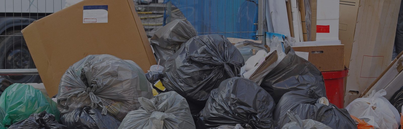Junk removal truck team at work